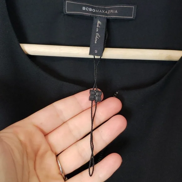 BCBGMaxAzria Abrielle Sleeveless Peplum Top Small Black New - Picture 7 of 9